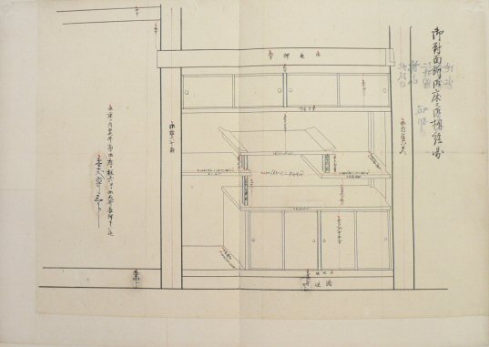 御本丸大奥御殿御床棚絵圖