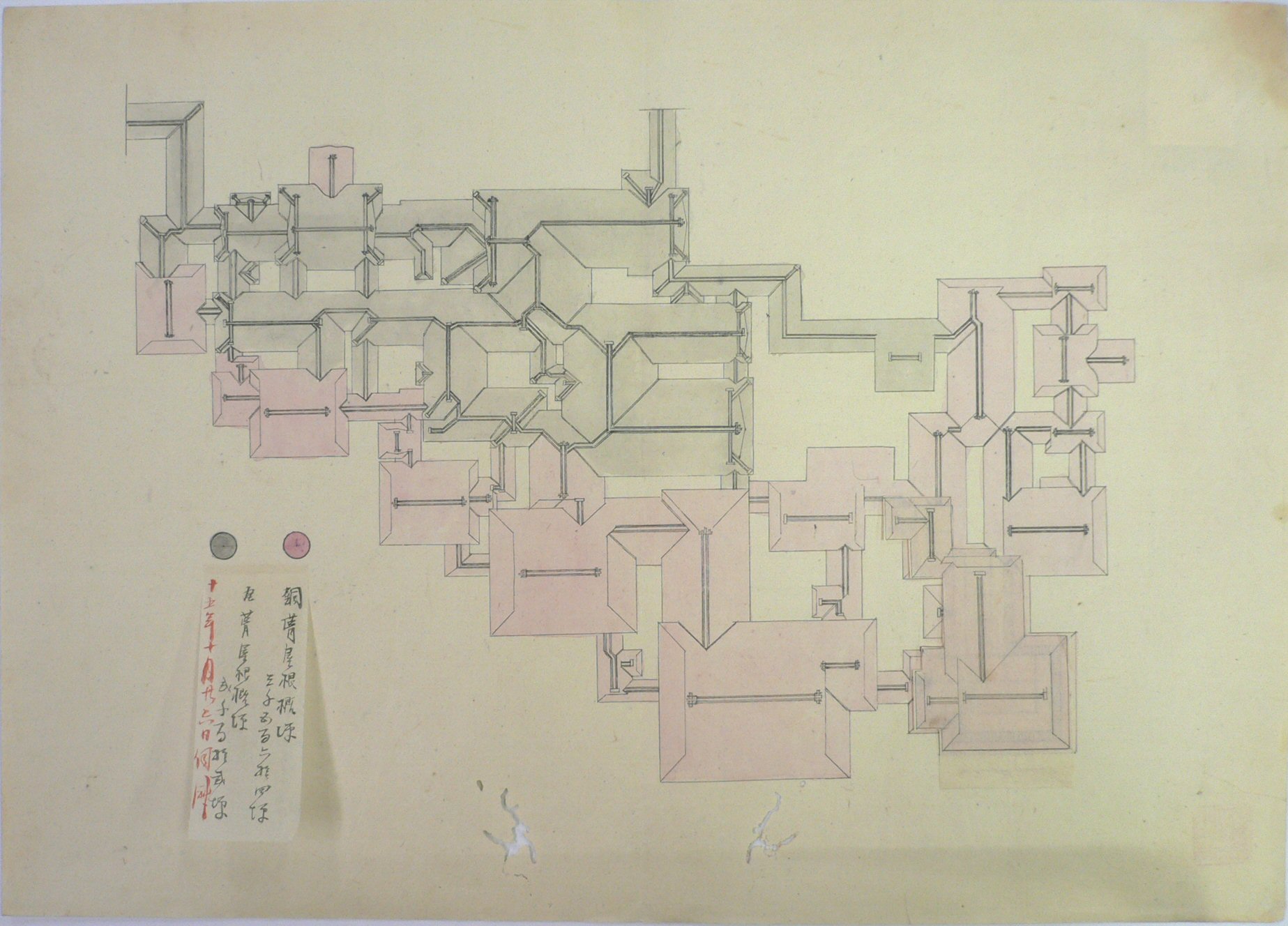 皇居（明治宮殿）奥宮殿屋根伏図の画像