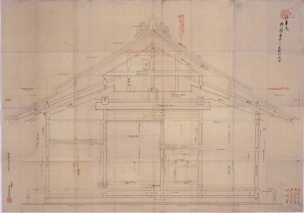 御本丸御休息十分一建地割絵図の画像