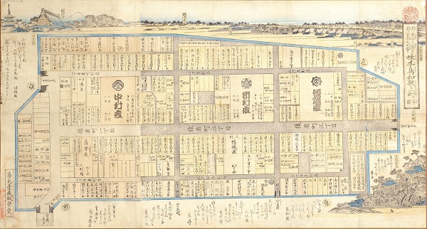 夫ハ古今の免にて是ハ古今の大当り呼子鳥和歌三町全図の画像