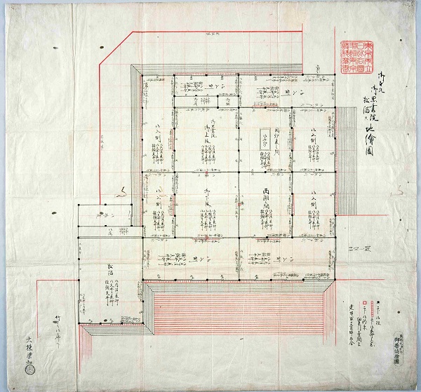 御本丸御黒書院松溜共地絵図の画像