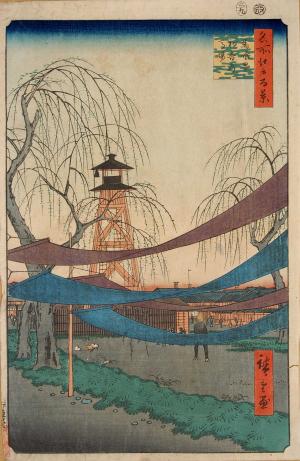 One Hundred Famous Views of Edo: Hatsune Riding Ground Bakuro-chō