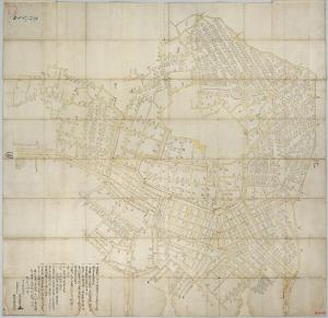 The New Editions of Extensive Maps of Edo Covering the Area from Kōjimachi to Nihonbashi, Kyōbashi, Uchisakurada, and Shibasuji (Shinpan Edo Ō-ezu)