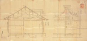 御本丸松之廊下建地割絵図 二十分ノ一（ごほんまるまつのろうかたてじわりえず にじゅうぶんのいち）（重要文化財「江戸城造営関係資料」）