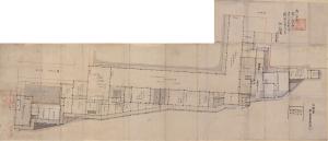 Floor Plan of Sakuradamari Tea Room Style Chamber for Gosanke Households at Matsunorōka, Honmaru Palace (Go-Honmaru Matsunoo-rōka Gosanke Beya Sakuradamari O-Sukiya Jiezu)