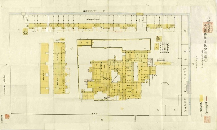 画像：八代洲河岸火消御役屋敷地絵図（四百分ノ三）