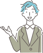 手を横に向けている男性のイラスト