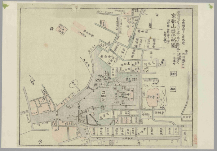 Map of Areas Destroyed by Fire around Kan'ei-ji Temple