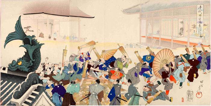 [Image]Townsfolk Watching Noh Performed at an Important Festival (from the Chiyoda-no-On'omote series)