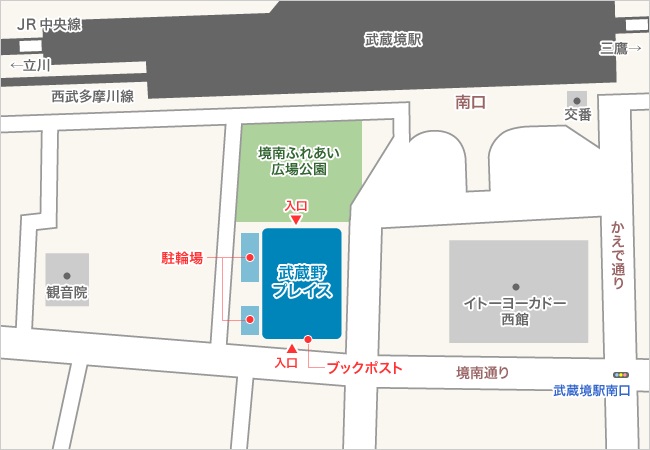 武蔵野プレイスアクセスマップ
